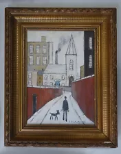 Old Master Oil Painting Mid 20th Century Art Signed and dated L S Lowry 1961