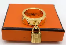 Authentic Hermes Hand Ring gold /Black color W/Box SKS3187