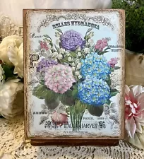 Shabby Chic, Hydrangea, French Country Cottage, HANDCRAFTED Plaque / Sign