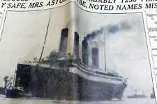 Original New York TIMES Newspaper - Titanic Sinks Four Hours Later April 1912