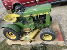 John Deere 110 Tractor Round Fender Mower And Snowblower