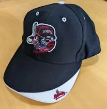 Lowell Spinners Baseball Angry Ball Adjustable Black White hat Minor League