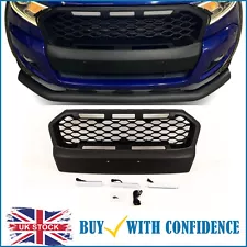 For Ford Ranger T6 Front Grille Mesh Style Upgade With LED Black 2015-2019