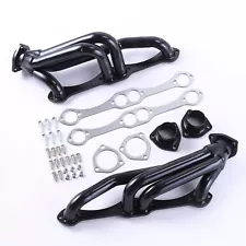 For Small Block Chevy Blazer S10 S15 283 302 350 V8 Black SS Engine Swap Headers (For: Chevrolet)