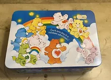 Vtg 1985 Care Bears A.G. Metal Tin Storage-Lunch Box-Hinged Lid-HTF-Collectable!