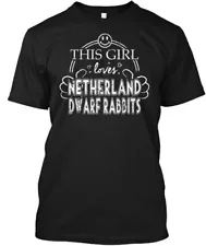 Girl Loves Netherland Dwarf Rabbits Mini T-Shirt Made in the USA Size S to 5XL