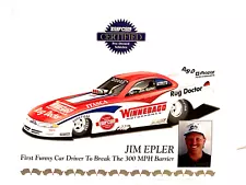 1996 NHRA RARE JIM EPLER DODGE AVENGER FUNNY CAR RUG DOCTOR/WINNEY POSTCARD