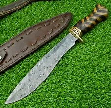 Custom Hand Forged Damascus Steel BOWIE Knife, Hunting Knife, CAMPING KNIFE 573