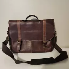 Samsonite 457981139 Leather Flapover Case Double Gusset Laptop Messenger Bag BH