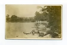 New ListingPostmark Ayer to Westford MA 1917 RPPC photo postcard tiny people homes distance