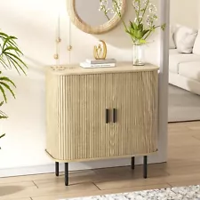 32" Storage Cabinet Buffet Sideboard Console Table (Natural)