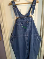 Key Imperial Men's Carpenter Denim Bib Overalls 54"x30 Blue Hammer Loop Workwear