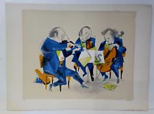 William Gropper 1897-1977 Three Musicians, together w/ letter from artist's wife