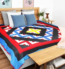 Incredible Log Cabin FINISHED QUILT Fun Masculine looking quilt will be Loved