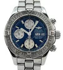 Breitling 42mm Men's Super Ocean Blue Dial 500M Automatic SS Watch! Ref: A13340!