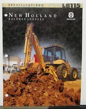 1999 New Holland LB115 Backhoe Loader Construction Diagrams Sales Brochure