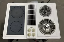 Jenn-Air Electric Downdraft White Cooktop 4 Burners + Grill CVE4270W Video Tes