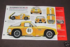 1963 1964 1965 TVR GRIFFITH (400) Car SPEC SHEET BROCHURE PHOTO BOOKLET