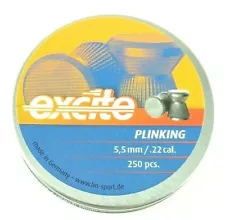 H&N SPORT EXCITE PLINKING .22 Wadcutter 12.96 Fast Ship AIR GUN PELLETS (250 ct)