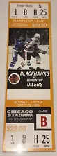 9/29/85 Chicago Blackhawks Edmonton Oilers Logos NHL Ticket Stub Wayne Gretzky