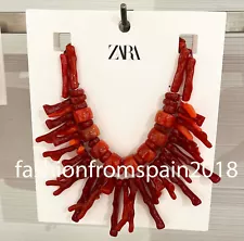 ZARA NEW 2-PACK OF RESIN CORAL-EFFECT NECKLACES CORAL 4736/023 summer sale!!!