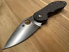 RARE Spyderco Domino Carbon fiber XHP Knife C172CFTIP Discontinued