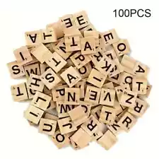 100 Scrabble Wooden Tiles For Crafts DIY Decorations Replacement Pieces