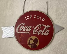 Vintage, Original, Coca-Cola, Coke, Soda, 1939 Kay Display w/ Arrow Wood Sign