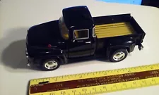 5" Kinsmart 1956 Ford F-100 Pickup Truck Diecast 1:38 Black Rev N Go- Doors Open