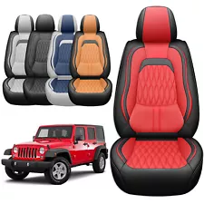 For 07-23 Jeep Wrangler JK JL Luxury Leather Seat Covers Protector Full Set