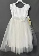 Genuine Rose girls sz 6X White Formal dress Flower girl First communion New Tags