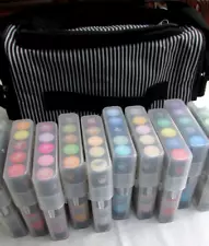 NICE LOT OF 50 CHAMELEON COLOR TOP MARKER PENS w/ CARRYING CASE BAG CR21