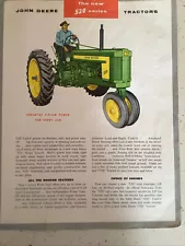 JOHN DEERE TRACTORS 520 SERIES SINGLE PAGE 1956 Sales Brochure