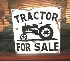 Rusty HAND PAINTED TRACTOR FOR SALE Farm Ranch Barn Shop Decor John Deere Sign