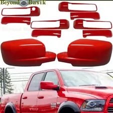 For 2019-2023 RAM Classic & Tradesman 4 Door Handle COVERS+Mirrors PR4 FLAME RED