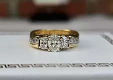 Fine Solid 14k 14kt Real Gold 1.10 Carat Natural Diamond Engagement Wedding Ring