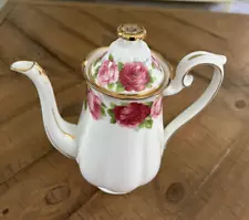 Royal Albert Old English Rose Coffee Pot 8-1/4" tall.