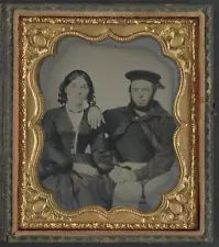 Unidentified Sailor,Wife,American Civil War,Military Uniform,1861-1865