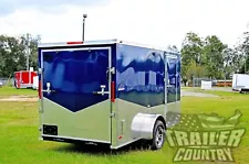 NEW 2024 6 x 12 Custom ATP V- Nose Enclosed Motorcycle Cargo Trailer w/ Ramp