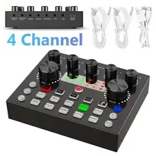 4 Channel Mini Audio Mixer Bluetooth USB Sound Mixing Console Studio Amplifier