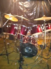 Vintage CB - 700 7 Piece Drum Set With Cymbals Mic Stands And Accessories