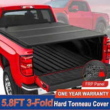 5.8FT Hard Solid Tonneau Cover For 2007-2024 Silverado Sierra 1500 Truck Bed