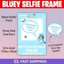 Personalised Bluey Selfie Frame Social Media Photo Board Kids Birthday Party