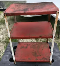 3 Shelf Metal Utility Cart 20 x 15 x 28h vintage three tier microwave serving