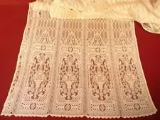 2 ANTIQUE 1920s LACE CURTAIN PANELS 22" X 80" FOR CRAFT SEWING CUTTERS??