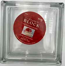 Glass Block with Fill Opening for Crafting 7.5" x 7.5" x3"