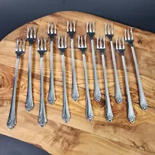 Oneida Damask Rose Stainless Cocktail Seafood Fork 6 inch set of 12