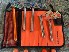 Assorted Ice Screws And Pouch