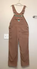 LIBERTY Men's Bib Overalls 100% Cotton Pecan Style Size 36 x 30(28) Brown Canvas