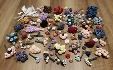 Large Lot Flowers for Craft Assorted Mixed Sizes Colors Mostly Roses